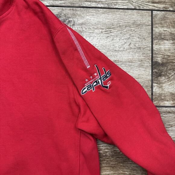 Majestic NHL Washington Capitals Hoodie Red Pullover Men's L Embroidered - Picture 4 of 14